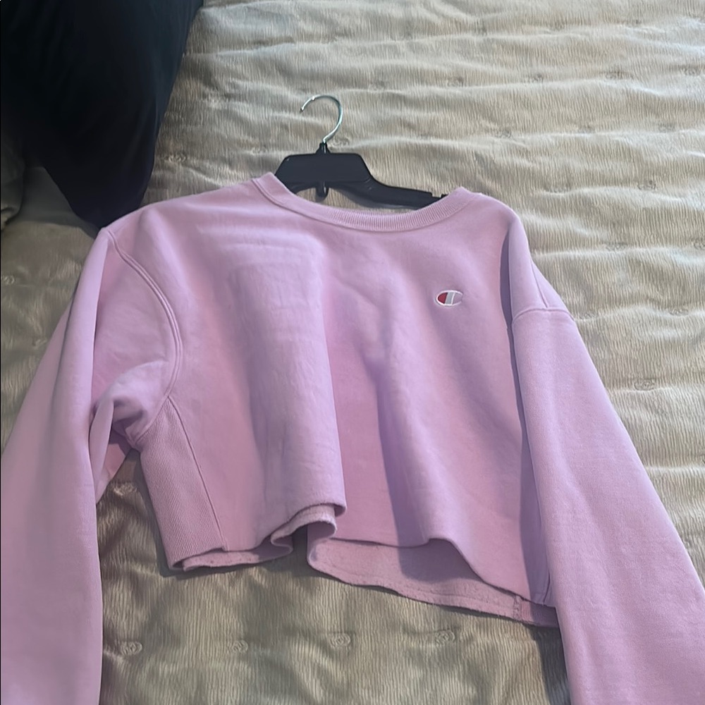 Champion Purple Cropped Boxy Hoodie